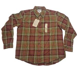 St. John's Bay Brushed Flannel Men’s Size XL Lt. Olive Plaid NWT